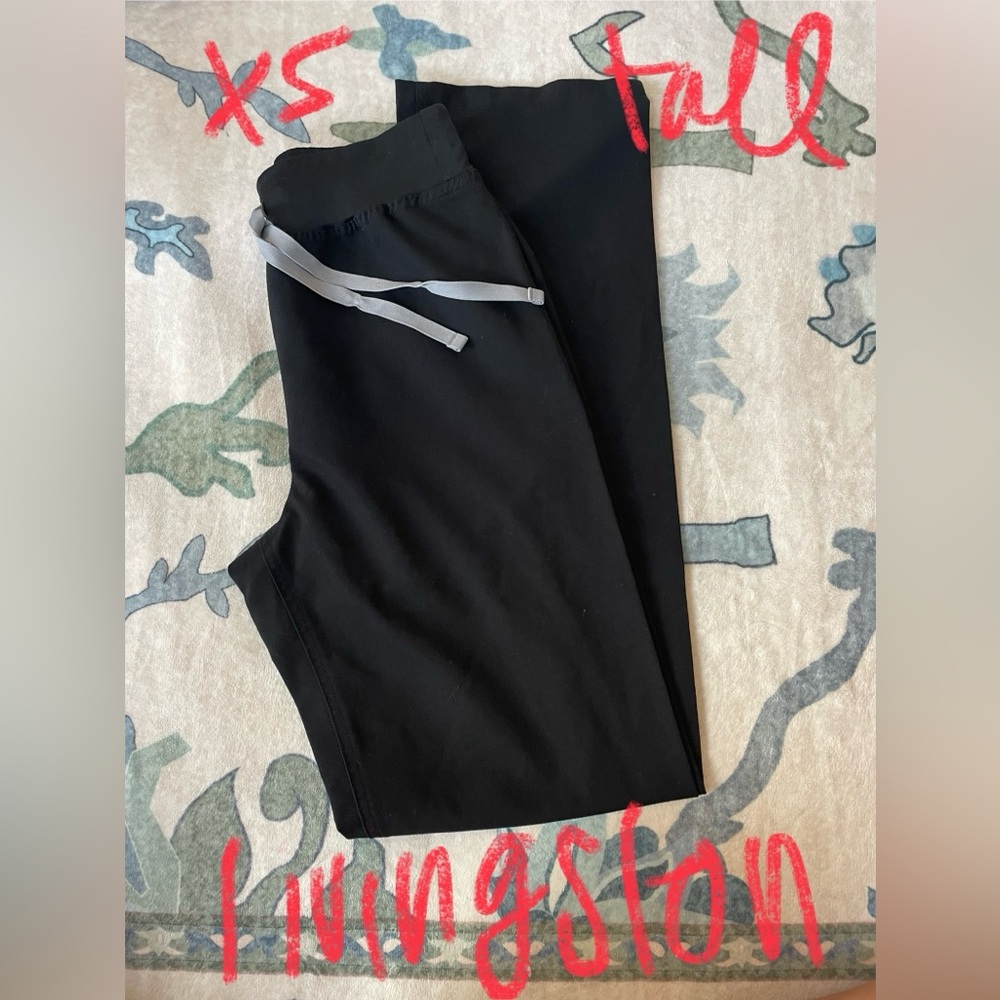 Figs Black Livingston Scrub Pants XS Tall